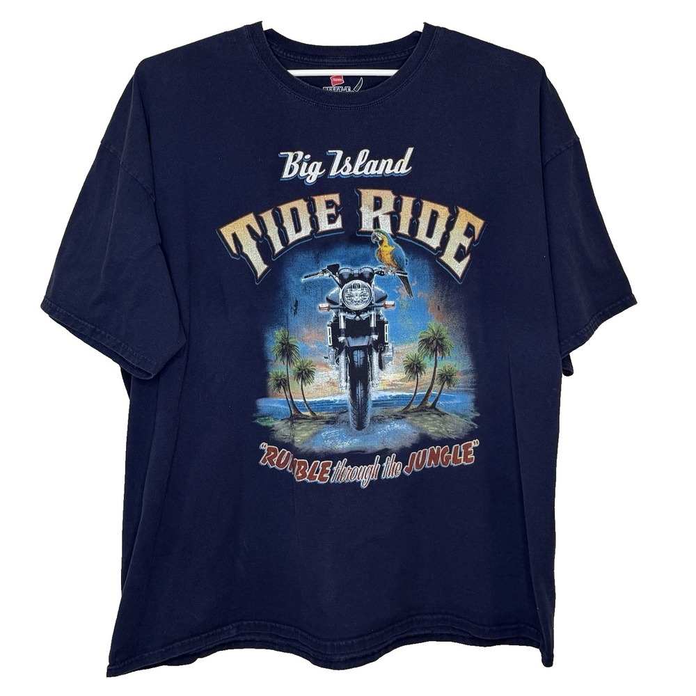 Big Island Tide Ride‎ T-Shirt Mens Size 3XL Blue "Rumble Through the Jungle"